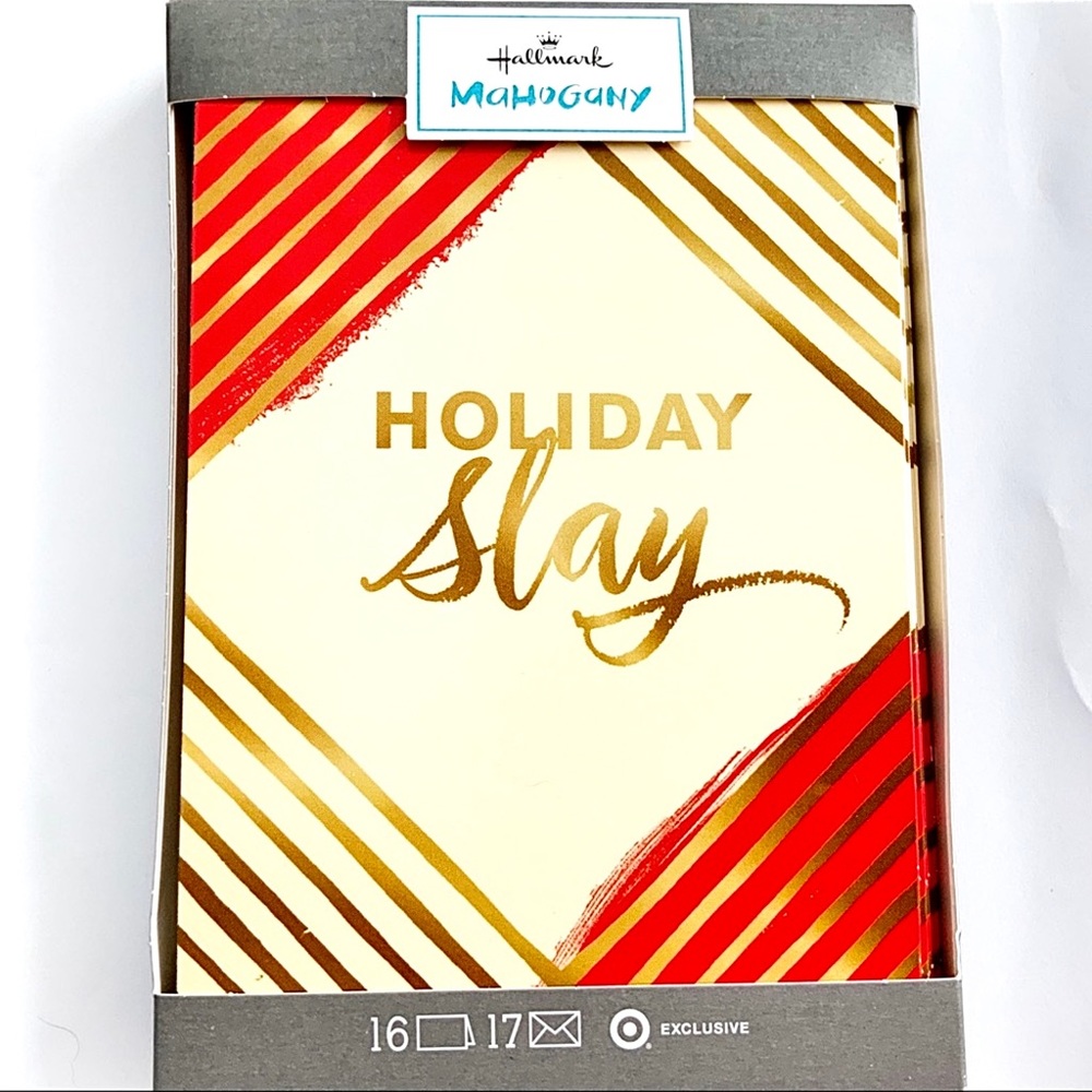 🆕 Box of 16 HALLMARK Holiday Slay Good Red Cards NWT